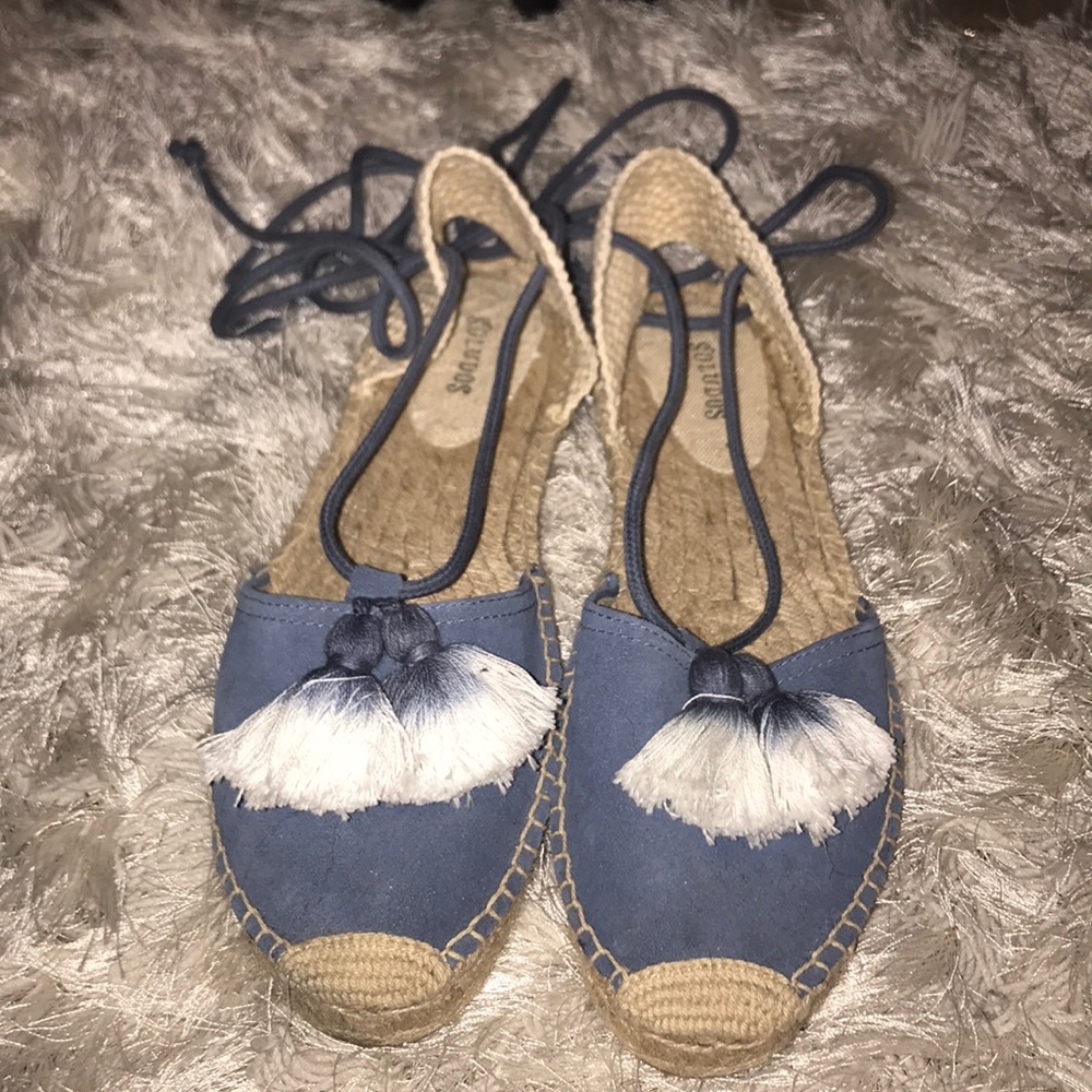 Soludos Tassel Ankle Wrapped Platform Espadrille